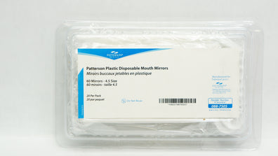 Patterson 088-7505 Plastic Disposable Mouth Mirrors, Size 4.5 - Pack of 20